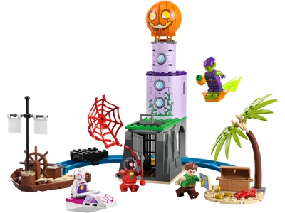 LEGO® Marvel 10790 L'Équipe Spidey au Phare du Bouffon Vert, Jouet Enfants  4 Ans avec Bateau Pirate vert - Lego