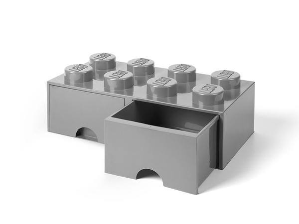 Brique noire de rangement LEGO® à tiroir et à 8 tenons