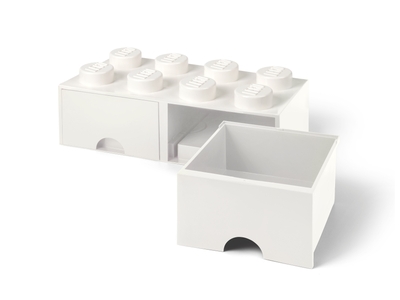 LEGO® Aufbewahrungsstein mit Schubfächern und 8 Noppen in Weiß (5006209)