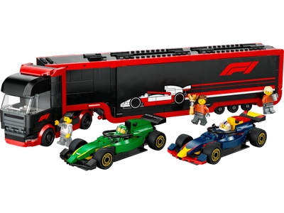 LEGO F1® Truck with RB20 &amp; AMR24 F1® Cars (60445)