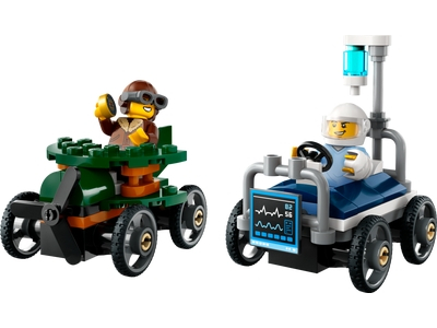 LEGO Pack de bolides de course : avion contre lit d'hôpital (60459)