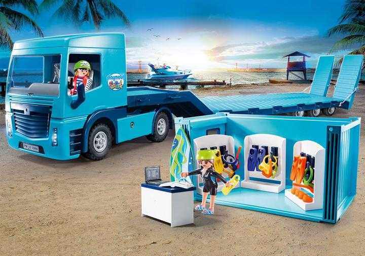 PLAYMOBIL FunPark Flat Bed Truck with Container (70959)