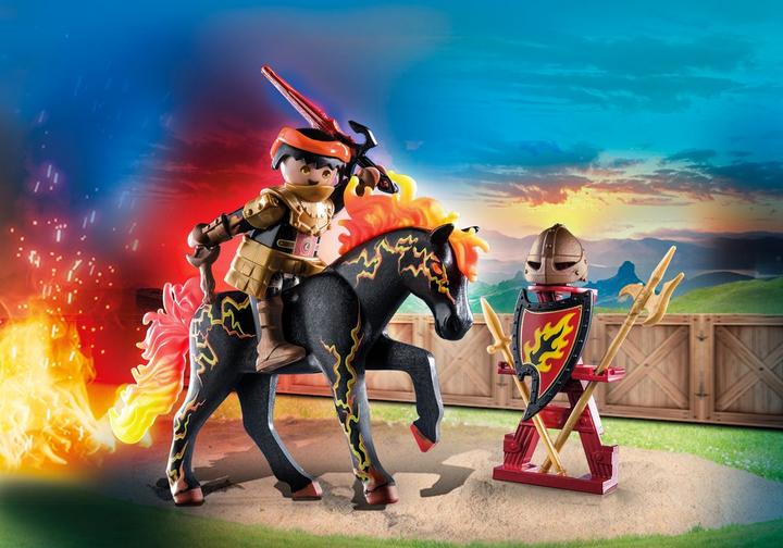 PLAYMOBIL Chevalier Burnham Raider avec cheval de feu (71213)