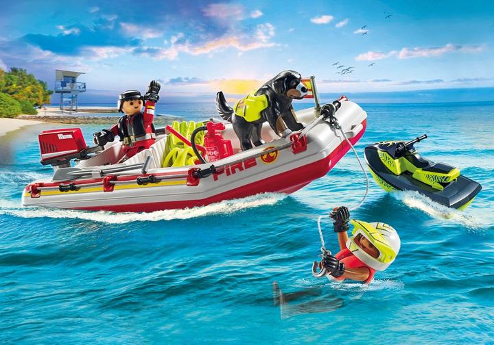 PLAYMOBIL Fireboat with Aqua Scooter (71464)