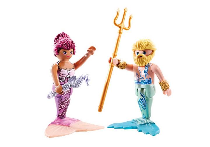 PLAYMOBIL Duo : Couple de sirène et triton avec sceptre et trident (71799)