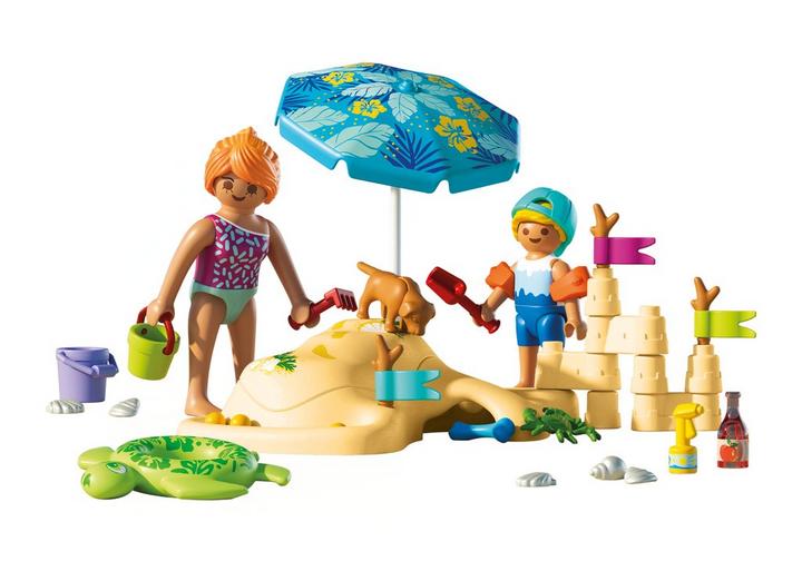 PLAYMOBIL Famille jouant dans le sable à la plage (71906)
