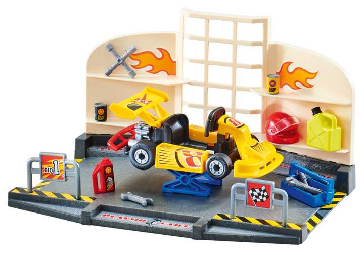 Playmobil 6869 Go-Kart Garage Starter Set Play Set with Action Figures 
