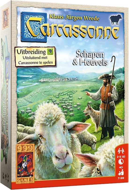 999 Games Carcassonne: Schapen &amp; Heuvels Uitbreidingsset (218)