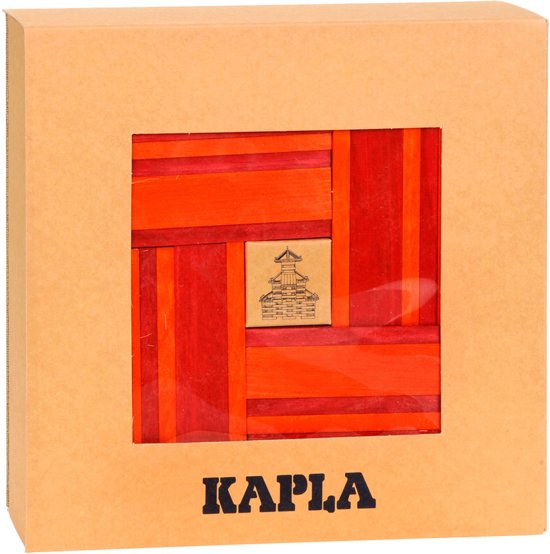 KAPLA Kleur + Voorbeeldboek - 40 Plankjes - Rood &amp; Oranje (23)