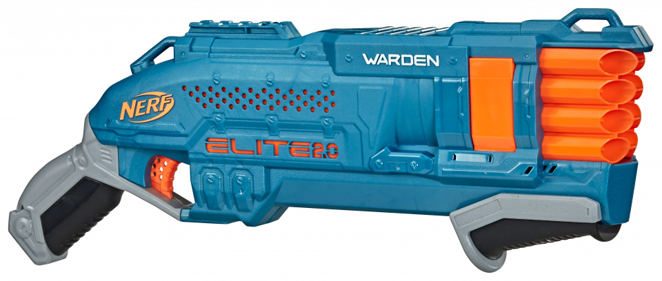NERF blaster Elite 2.0 Warden DB 8 junior blauw/oranje 17 delig